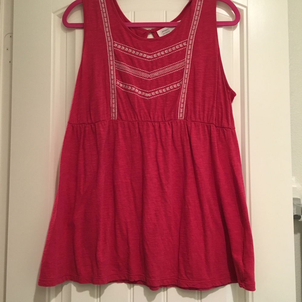Adorable hot pink babydoll maternity tank top